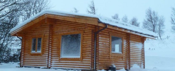 Scotsview Log Cabin Winter Arrives