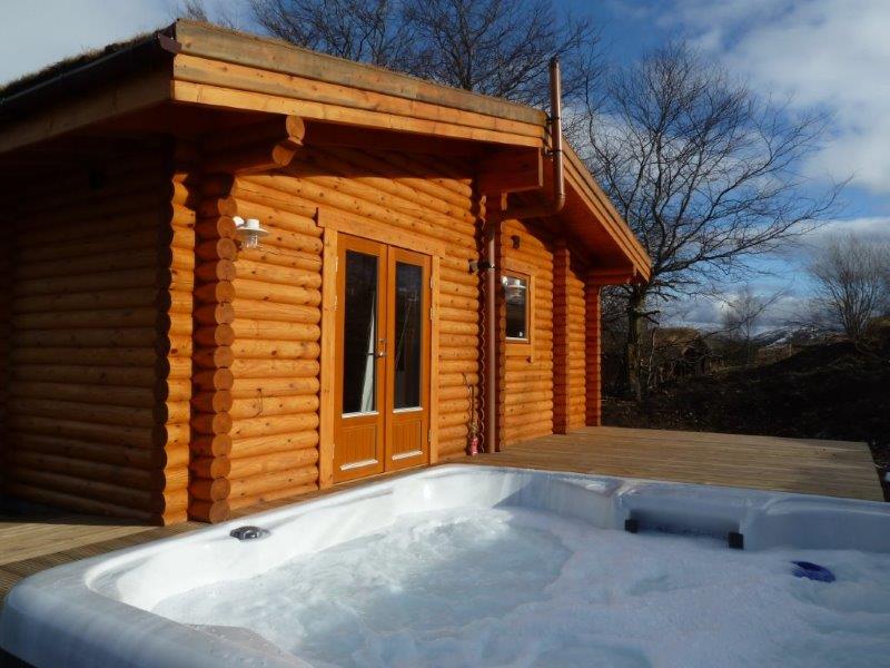 Scotsview Log Cabin Hot Tub Glenbeag Mountain Lodges