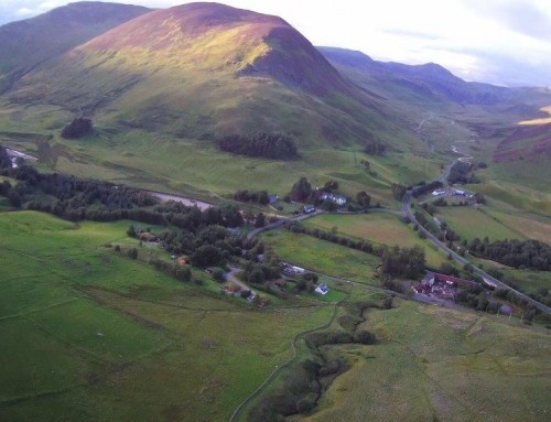 Overhead shot of Glenbeag Mountain Lodges